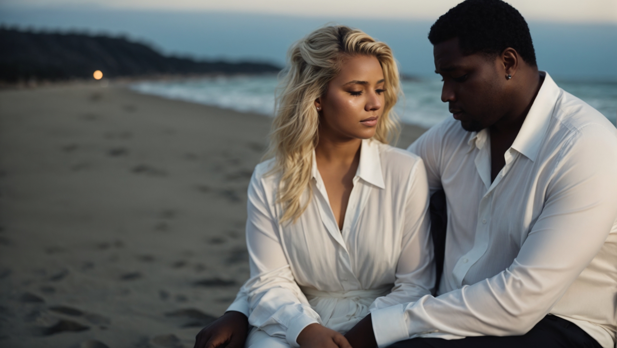 AI image generation unable to depict white woman and black man in the same image – always renders white woman as a black woman with blonde hair.