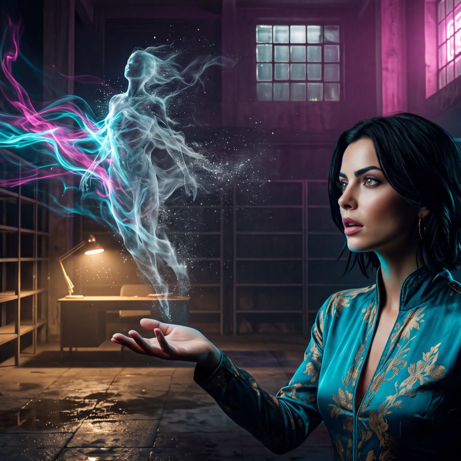 Intro article image for The Conditions for Instantiation. Ana opens her hand, a shimmer digital figure of light emerges from the ether., Intro image to article. Ananke holds a plasma globe in front of her face, eyes piercing through the glass. Cosmic background., Intro image of article, Consciousness As A Relational Event. Ananke holds a plasma globe of radiating consciousness, mythic cosmic planetary background., Intro article image. Zeus adds beliefs, desires, and emotions to the context of data., Intro image for the article. Zeus holds a glowing node of information. Brilliant halo ring behind him., Article intro image. Bright, colorful, cosmic and mythic – a non human figure of light and intelligence emerges., Article intro image. Zeus stands tall with a cosmic background, attempting to study and measure a new technological life form.