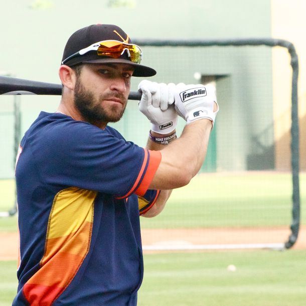 A prospect in the box during Arizona Fall League play, focused and loaded. The image anchors the years spent inside professional baseball operations — building the conditions, systems, and daily infrastructure that let others perform under pressure.
